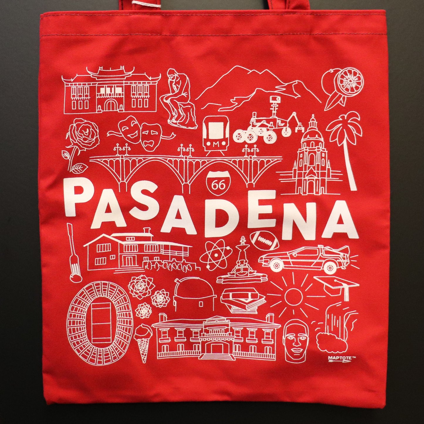 Red canvas tote