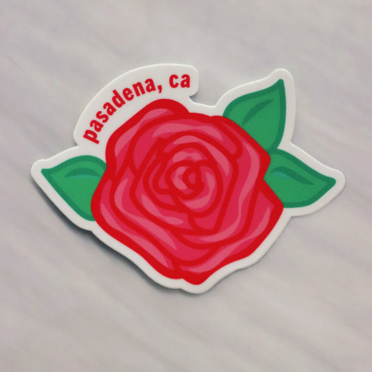 Pasadena Pink Red Rose Sticker
