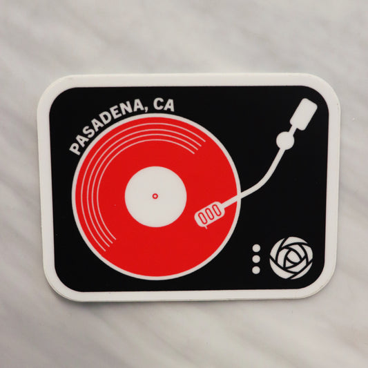 Pasadena Black Record Player Sticker